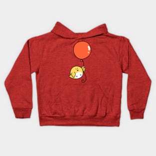 Orange Balloon Yellow Bird Kids Hoodie